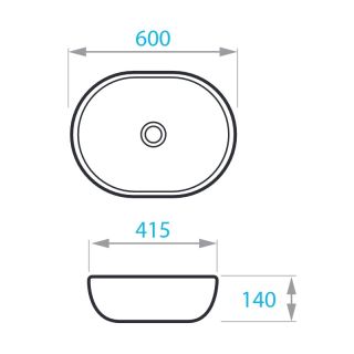 Раковина Koller Pool Round RN-0600-WB 60 x 41.5 см